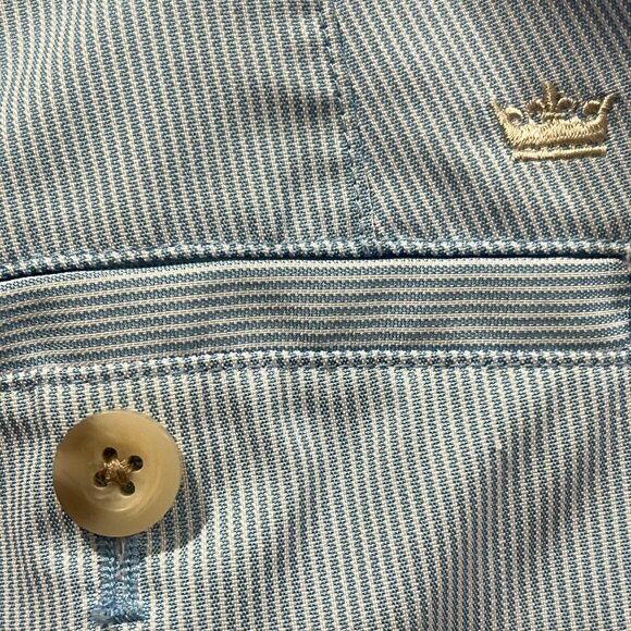 Peter Millar Men's Striped Golf Shorts, Wicking, Blue, 40 - Picture 4 of 9